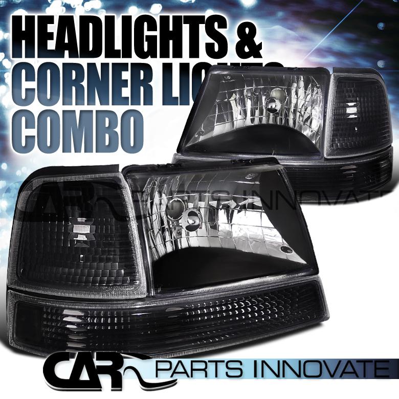 Ford 98-00 ranger headlights black+corner turn signal bumper lamp