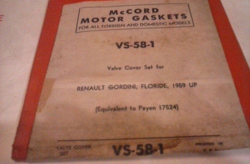 Valve cover gasket set for  renault gordini &amp; floride1959 &amp; up mccord # vs-58-1