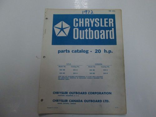 1972 chrysler outboard 20 hp parts catalog manual 202 203 hd h bd b ob 1476 oem