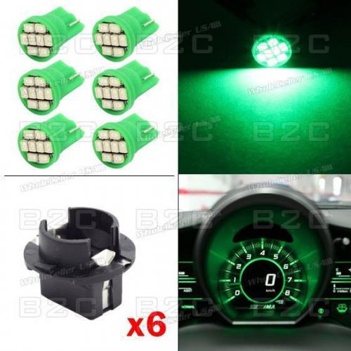 6x t10 8 epistar led dashboard panel indicator light bulb socket fits bmw green