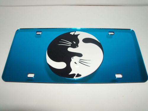 Yin yang cats, animals mirror laser license plate