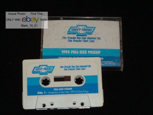 1993 chevy full size truck standard factory features &amp; options cassette tape