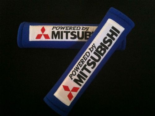 Blue mitsubishi shoulder pad cover seat belt cover power by mitsubishi