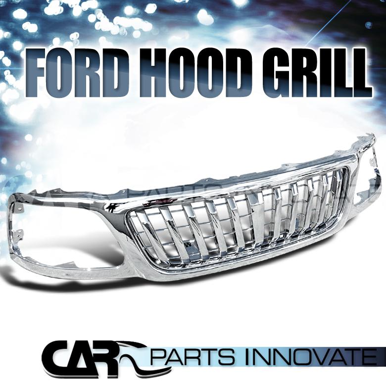 99-03 f150 99-02 expedition 1pc abs vertical chrome upper front grille