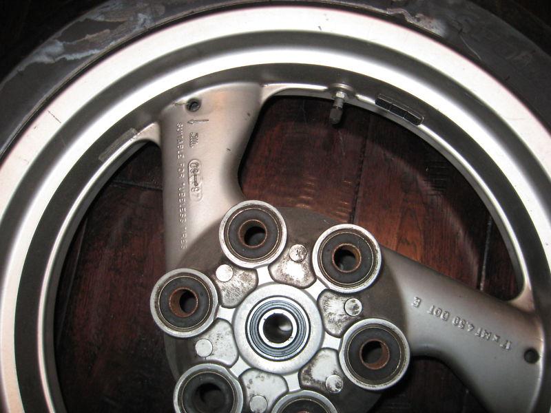Ducati oem ss monster rear wheel  4 1/2 wide  17mm axle  silver