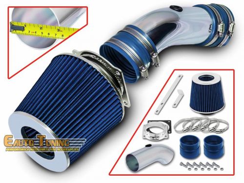 Short ram air intake kit + blue filter for 92-95 ford crown victoria 4.6l v8