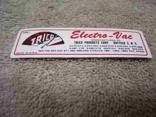 57 1957 chevy gm trico fuel injection electro-vac decal ford vacuum pump