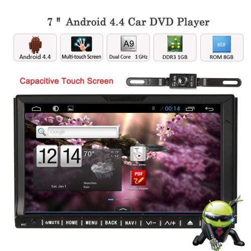Dual core android 4.4 car stereo gps dvd player  double din radio 3g wifi+camera