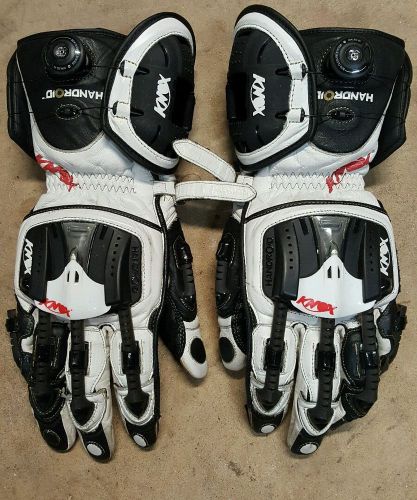 Knox handroid motorcycle gloves white black  motorbike race 11/xl