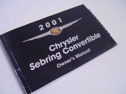2001 chrysler sebring convertible  owners manual set sxt se le limited