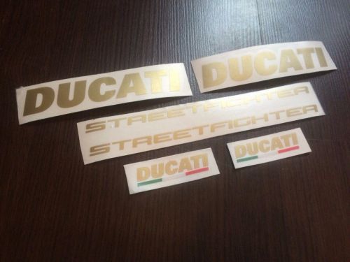 Ducati streetfighter full decals stickers graphics logo set kit gold