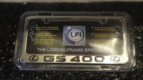 *new* lexus chrome lfi gs400  engraved license plate frame fits all years
