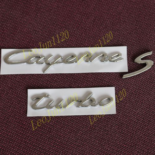 Silver stainless steel emblem badge letter cayenne-s turbo sticker for porsche