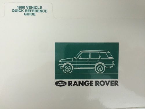 1990 land rover na range rover quick reference product dealer laminated guide