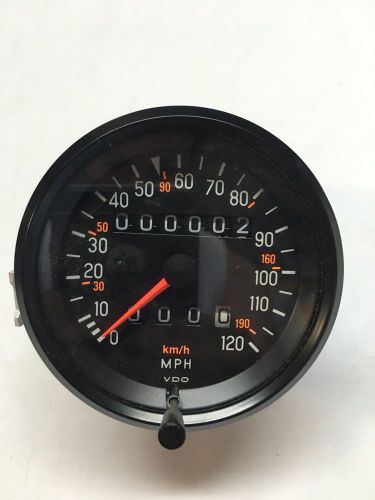 Vdo 120mph speedometer with trip meter black bezel cable driven old stock