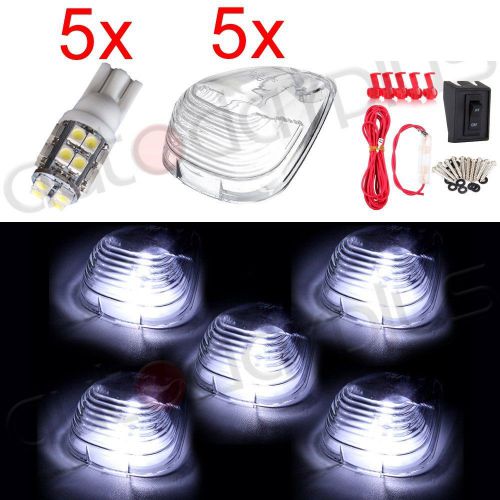 5pcs clear cab marker lamps 3258 20smd super white clearance led light assembly