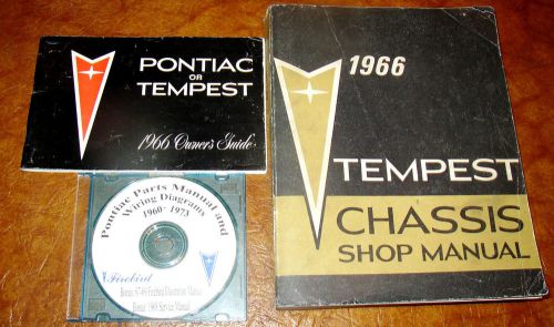1966 66 pontiac shop manual  &amp; parts cd gto lemans tempest custom convertible