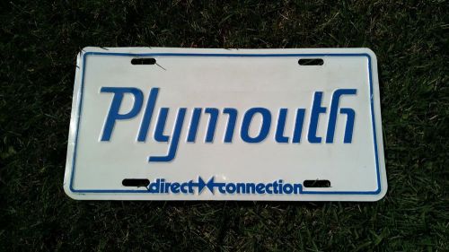 Plymouth direct connection license plate original mopar