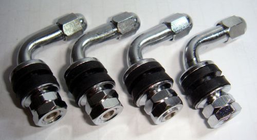 4 pcs. 1&#034; chrome tire valve stems 90 degree angled size s.