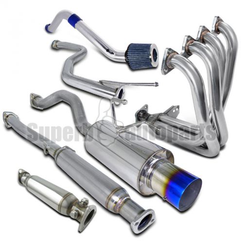 Fit 1999-2000 civic si 1.6l air intake+converter+header+catback exhaust system
