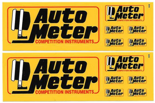 Auto meter racing decals stickers sheet of 6 new set of 2 vinyl