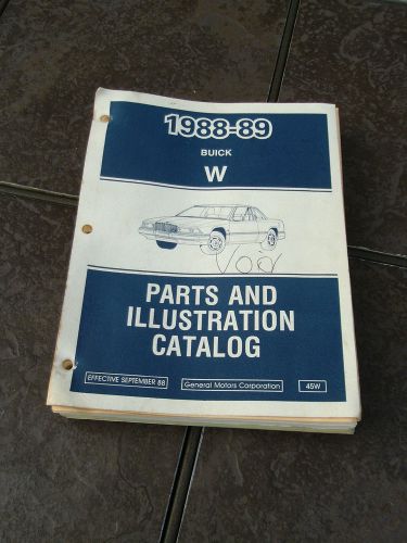 1988 1989 buick regal w parts catalog manual limited custom dealer book oem