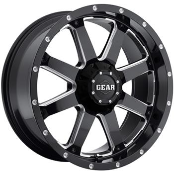 18x9 black gear alloy big block wheels 5x5.5 5x150 +18 dodge durango ram 1500