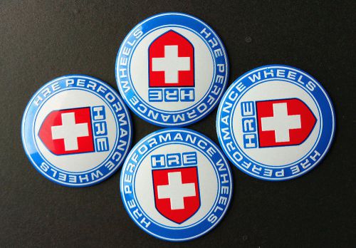 4pcs blue white metal wheel center label hub cap emblem sticker hre performance