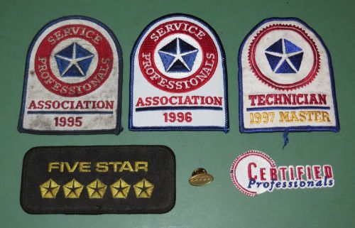 Lot of 6 dodge chrysler mechanic uniform patches service technician professional