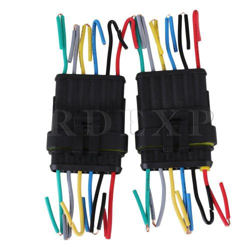 6 pin car truck waterproof electrical connector plug set of 2 black