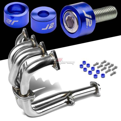 J2 for 90-91 da/db exhaust manifold 4-2-1 race header+blue washer cup bolts