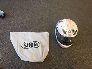 Shoei women&#039;s flutter helmet xxs / 2xs pink butterfly dot euc