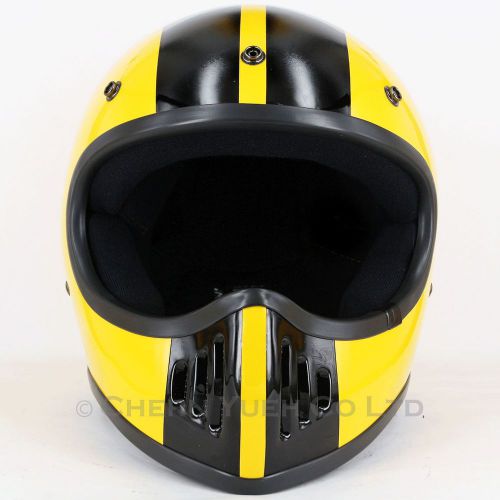 Moto 3 style chopper ahrma bmx off-road motocross helmet yellow/black dot large