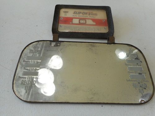 1940-60 oldsmobile ford gm chevy clip-on visor vanity mirror &amp; card holder