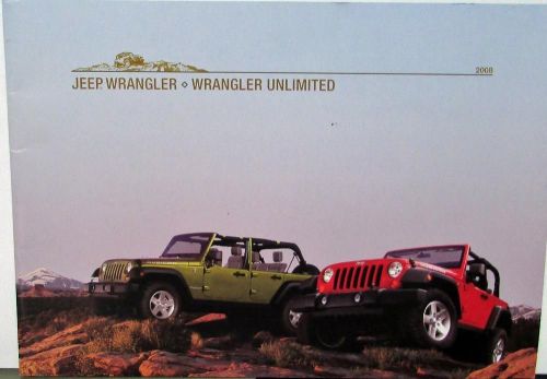2008 jeep wrangler &amp; wrangler unlimited rubicon sahara x original sales brochure