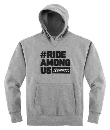 Icon r.a.u. ride among us pullover hoody sweatshirt (charcoal) s (small)