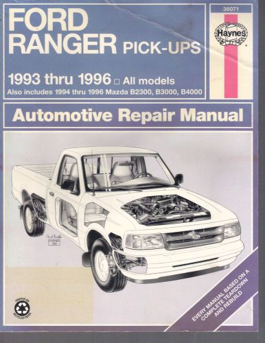 Haynes repair manual for ford ranger pick-ups 1993 - 1996 all models