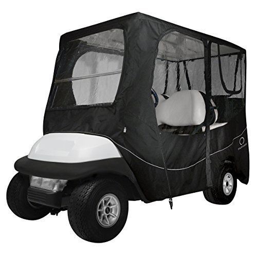 Classic accessories fairway golf cart deluxe enclosure, black, long roof