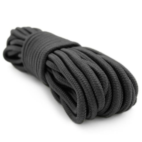 9mm (3/8 inch) nylon braided 50 foot multi-purpose rope black