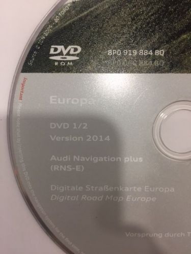 Audi navigation plus (rns-e) dvd1/2 sat nav disc version 2014 west europa map