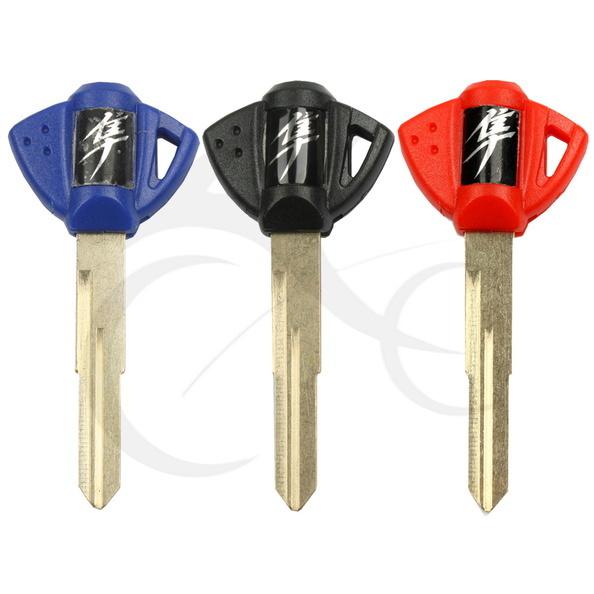 Black blue red blank key uncut blade for suzuki gsx1300r hayabusa 99-07 08-12