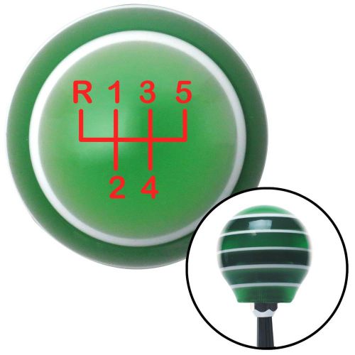 Red shift pattern 18n green stripe shift knob with m16 x 1.5 insert 427 rat rod