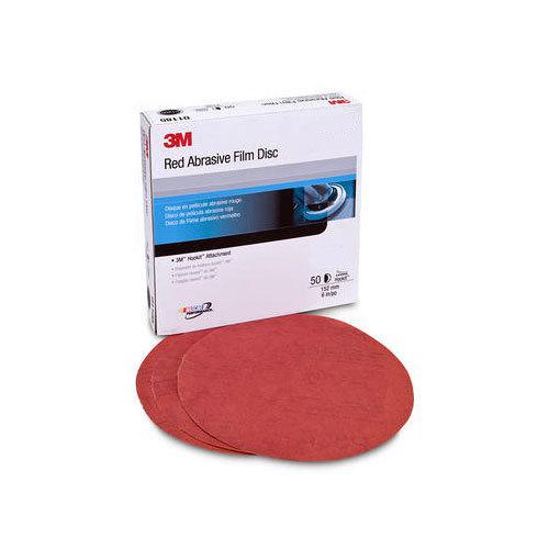 3m 6" 80 grit red sandpaper hookit sanding disc dust free 50 in a box 1147