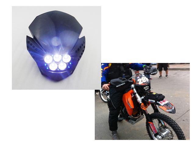 15w cree led black headlight assemble dirt bike dual sport mx enduro off road 
