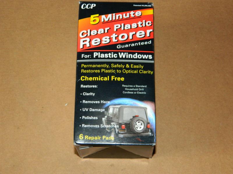 New ccp 5 minute clear plastic restorer for windows 6 pads chemical free