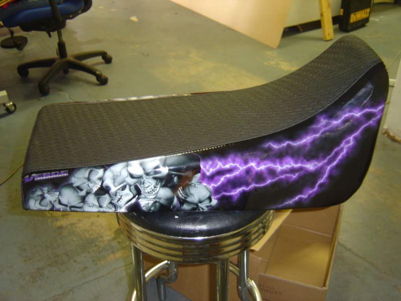 Yamaha blaster purple skull pile atv seat cover  #ghg6045sccycn7045