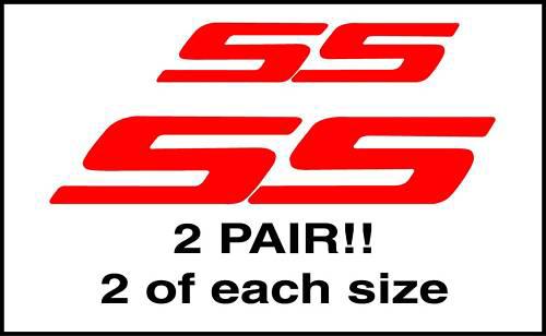 2010 2011 2012 chevrolet camaro two pair "ss" decals - 2 sm 2 lg-u pick color