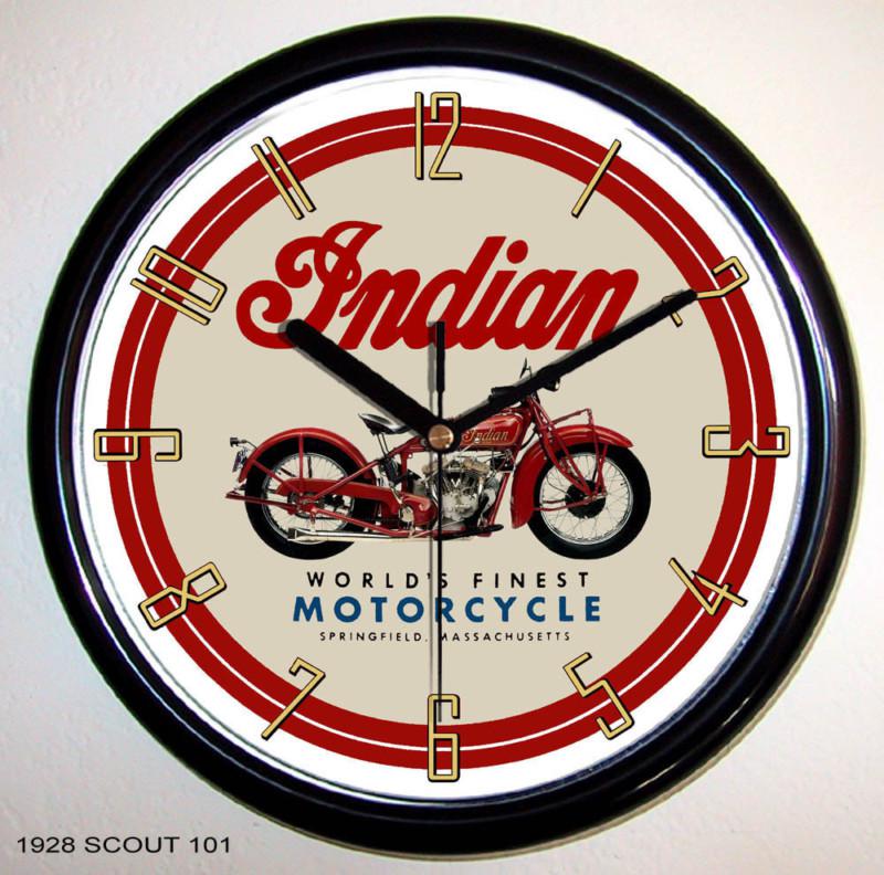 Indian scout motorcycle wall clock 1928 1941 1943 101 741 640b choice of 3