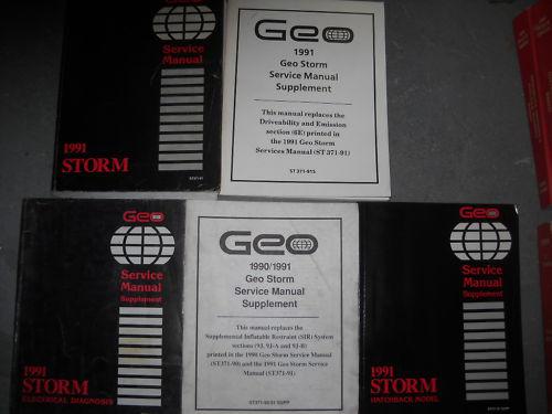 1991 chevy geo storm hatchback service shop repair manual set factory