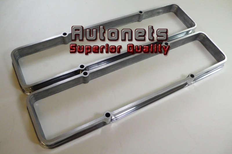 Small block chevy polished aluminum valve cover spacer 1" sbc riser hot rat rod